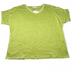 Chicos Green Dressy T-Shirt with Silver Trim, 3/XL